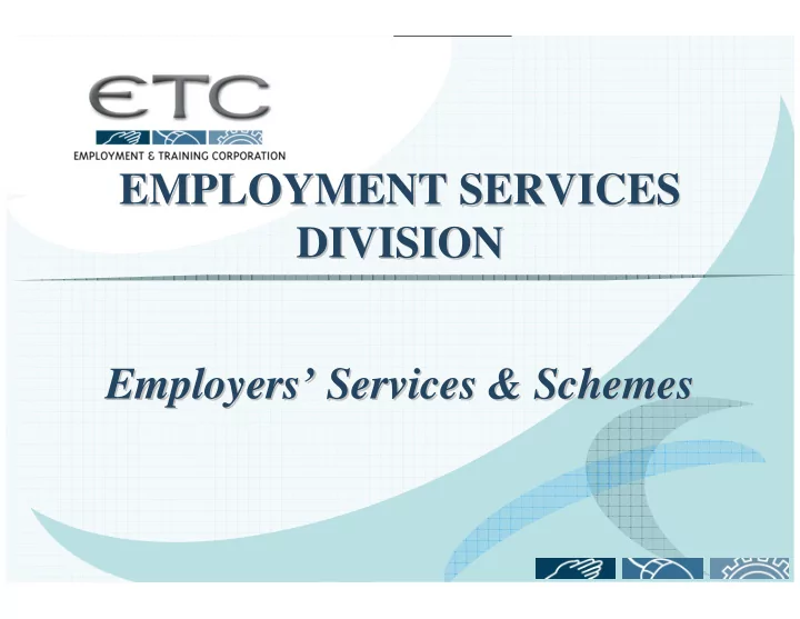 employment services employment services division division