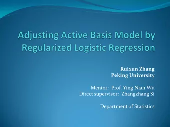 Department of Statistics  Outline  Active Basis model as a generative model  Supervised and