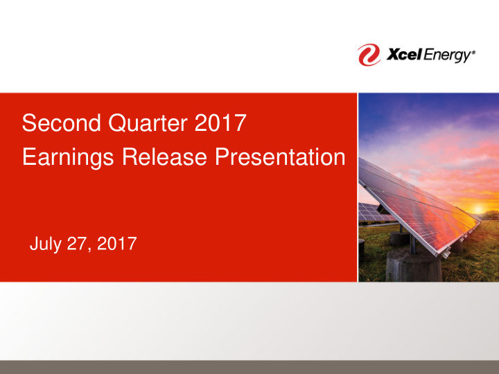 second quarter 2017 earnings release presentation