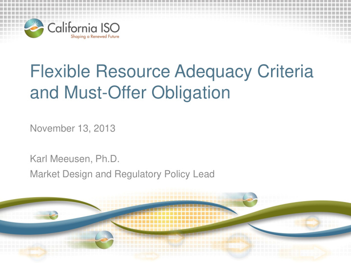 flexible resource adequacy criteria