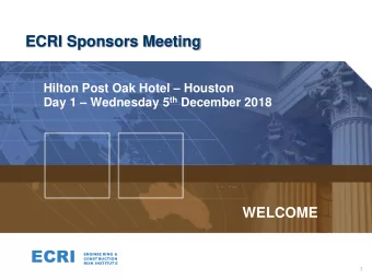 ECRI  ENGINEE RING &amp;  CONSTRUCTION  RISK INSTITUT E  27 September 2006  1 Session  1
