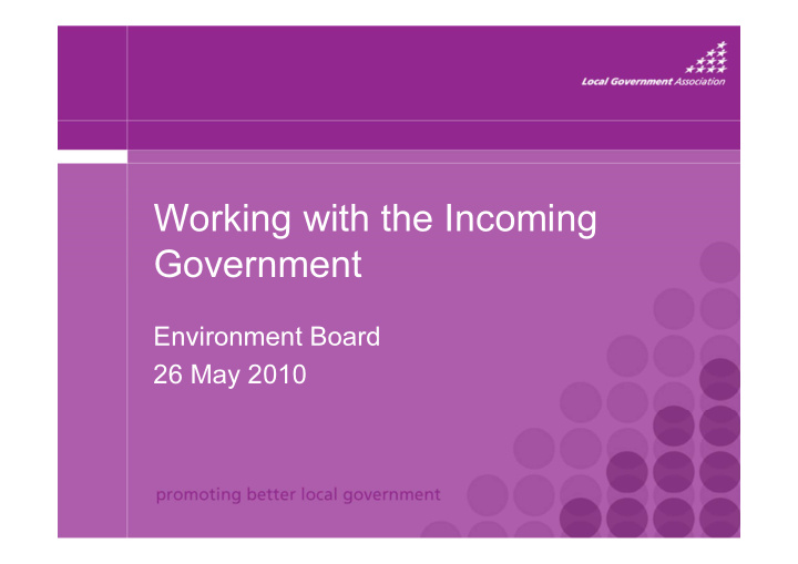 working with the incoming government