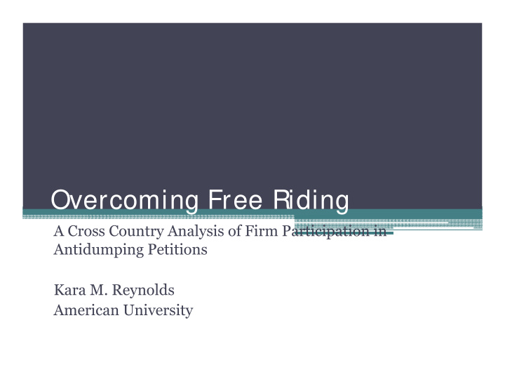 overcoming free riding