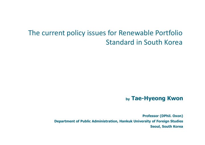 the current policy issues for renewable portfolio