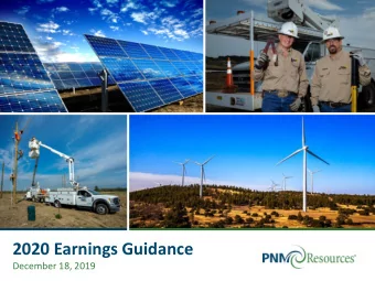 2020 Earnings Guidance  December 18, 2019  Safe Harbor Statement  Statements made in this