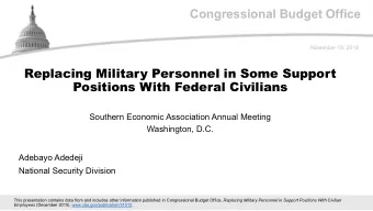 Congressional Budget Office  November 19, 2018  Replacing Military Personnel in Some Support
