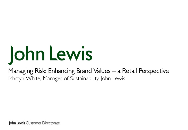 managing risk sk enhancing bran rand values s a r retail