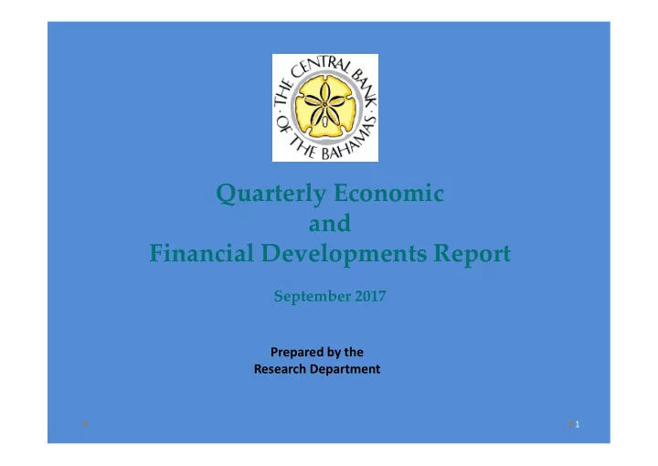 quarterly economic and financial developments report