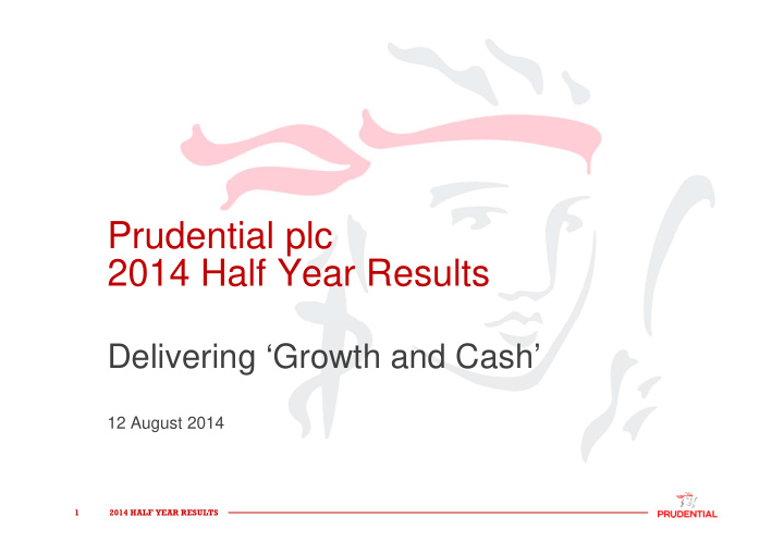prudential plc 2014 half year results