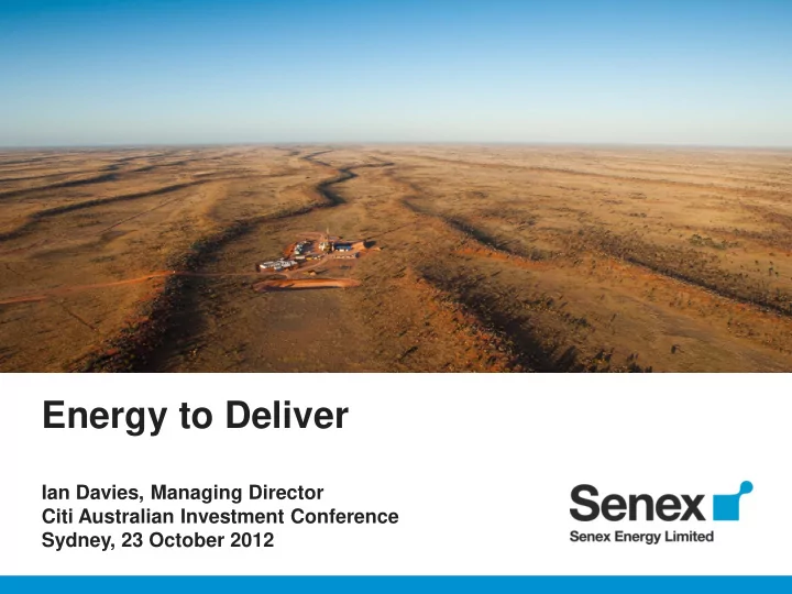 energy to deliver