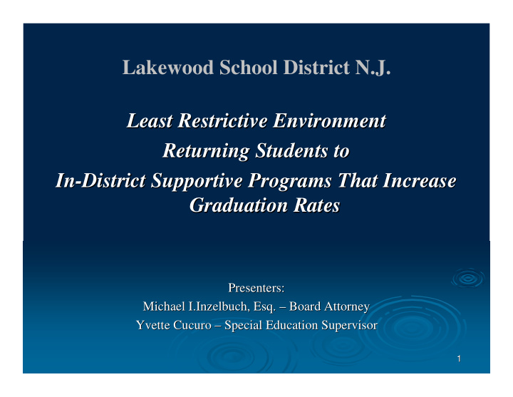 lakewood school district n j least restrictive