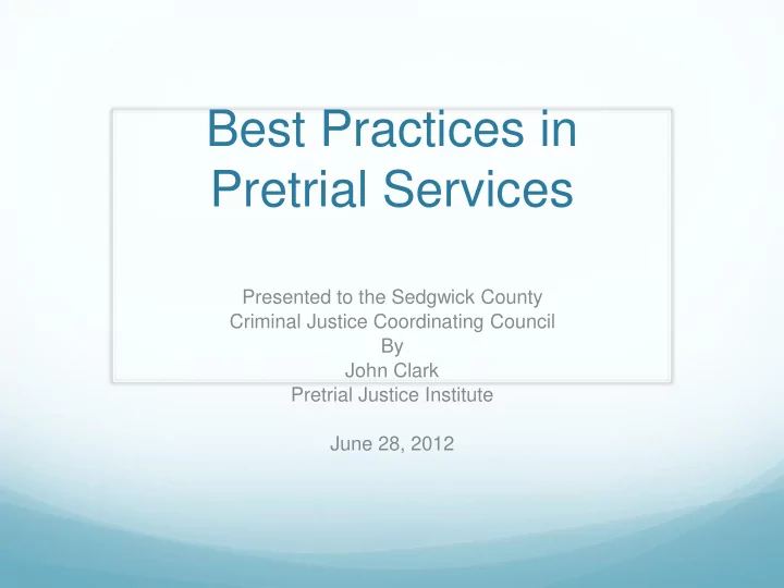 pretrial services