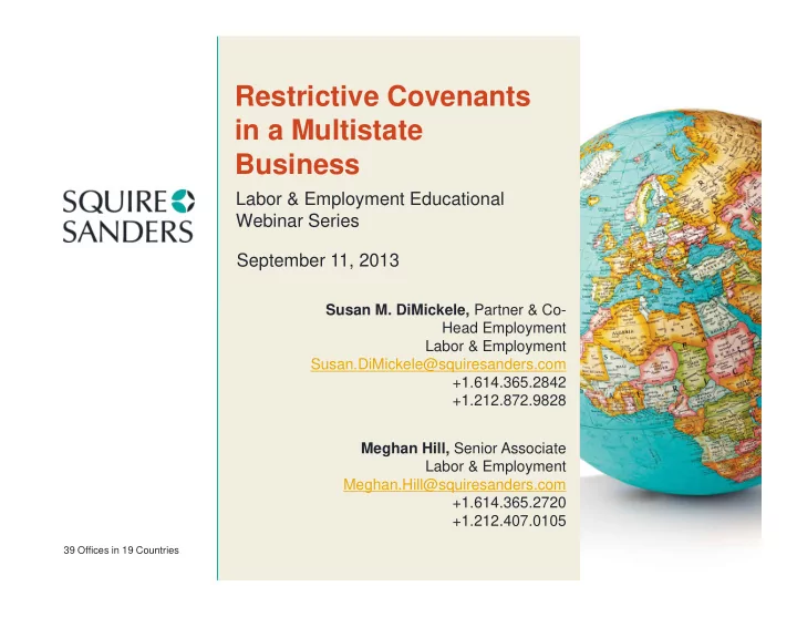 restrictive covenants in a multistate business