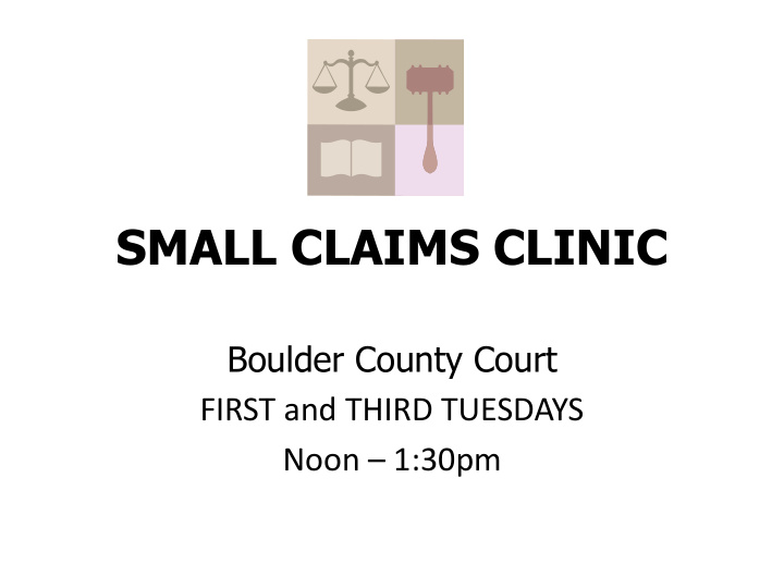 small claims clinic