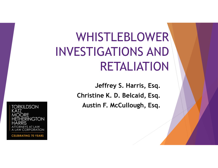 whistleblower investigations and retaliation