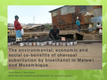 The environm ental, econom ic and  social co-benefits of charcoal  substitution by bioethanol in