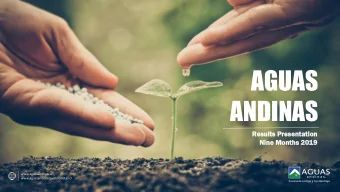 AGUAS  ANDINAS  Results  lts Present  entati  tion  on  Nine Mont  nths  hs 2019  19