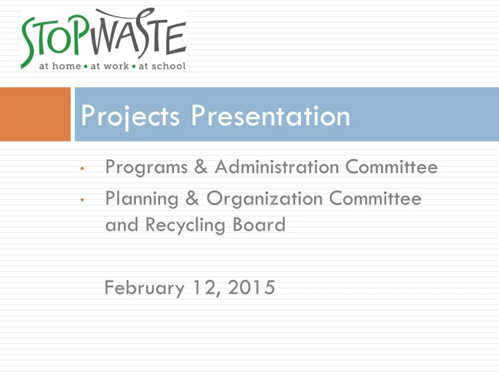 projects presentation