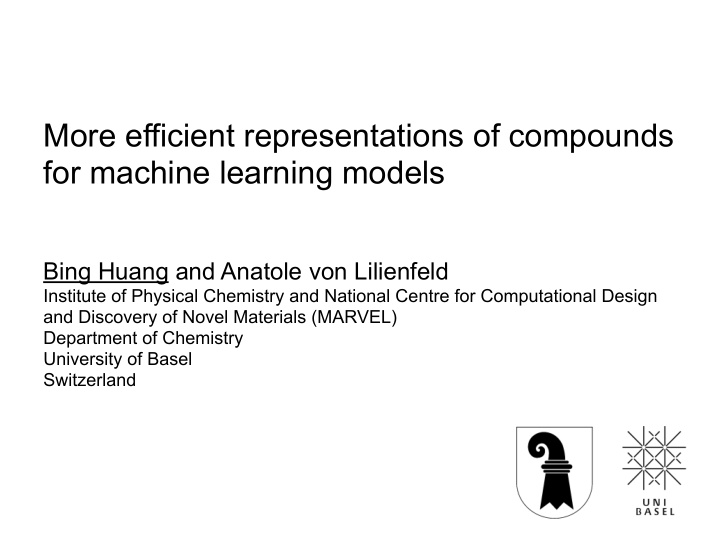 more efficient representations of compounds for machine