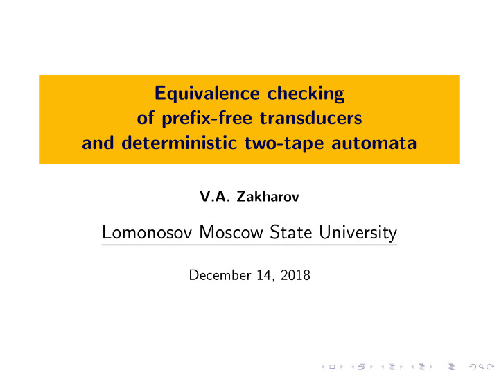 equivalence checking of prefix free transducers and