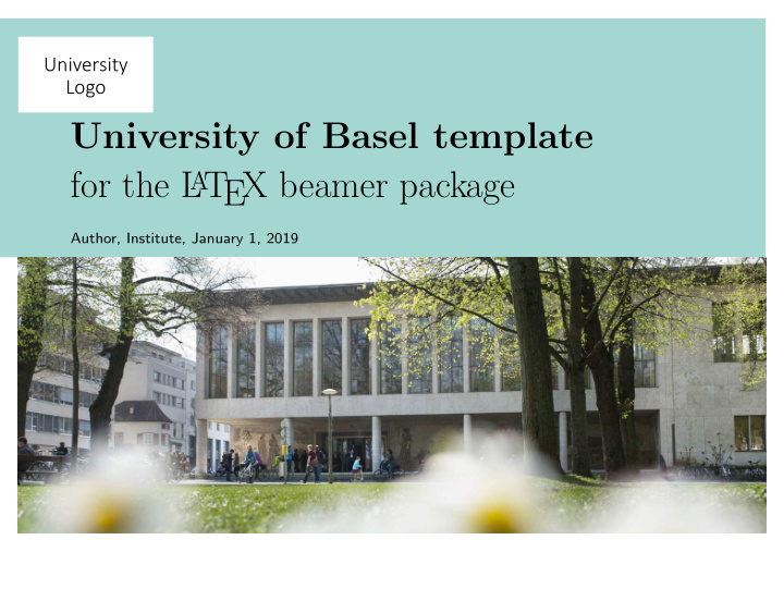 university of basel template for the l a t ex beamer