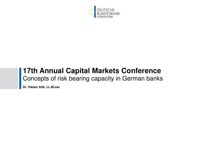 17th annual capital markets conference