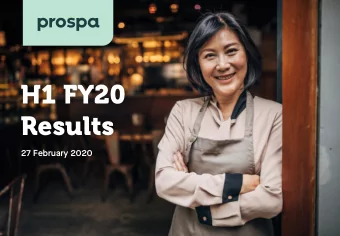 H1 FY20  Results  27 February 2020  Contents  Section 1  CEO welcome and performance highlights  2