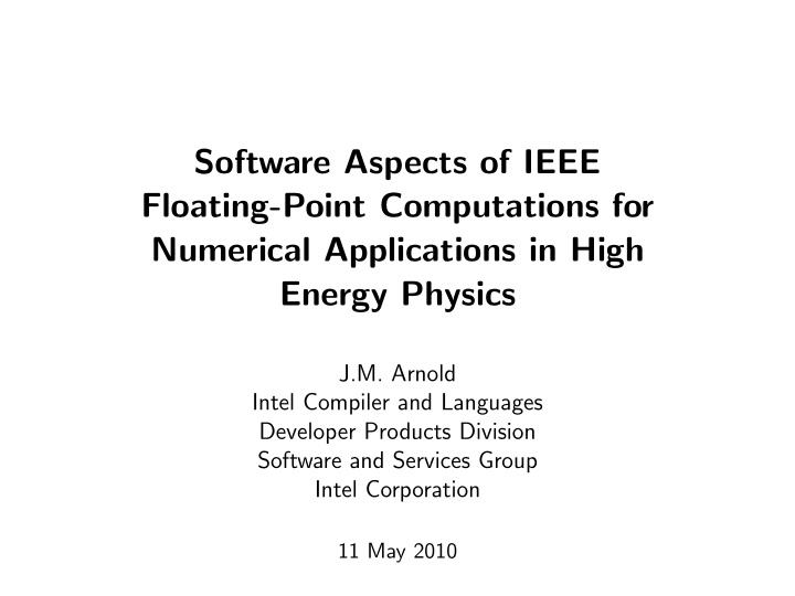 software aspects of ieee floating point computations for