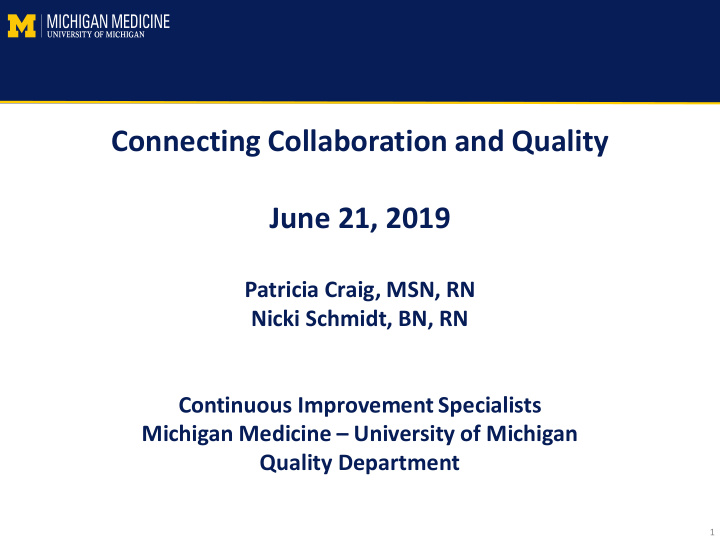 connecting collaboration and quality june 21 2019