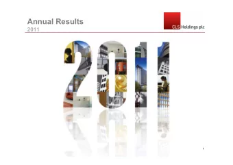 Annual Results 2011  1  Contents   Overview   Financials   Portfolio   Markets