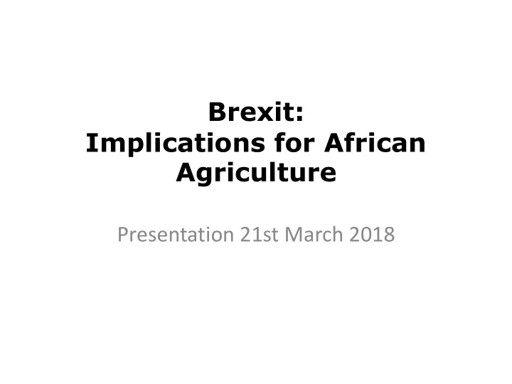 implications for african