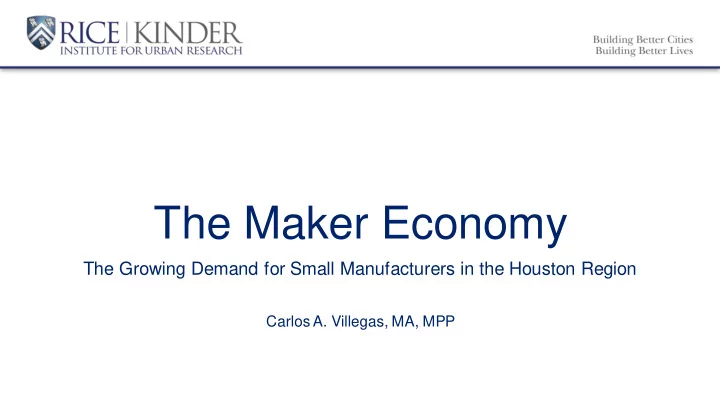the maker economy