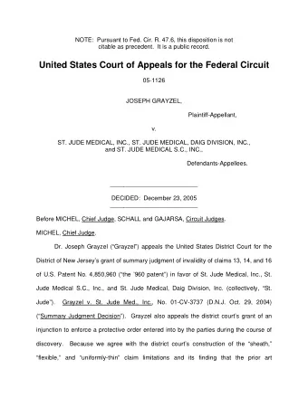 United States Court of Appeals for the Federal Circuit  05-1126  JOSEPH GRAYZEL,