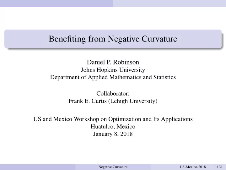 benefiting from negative curvature