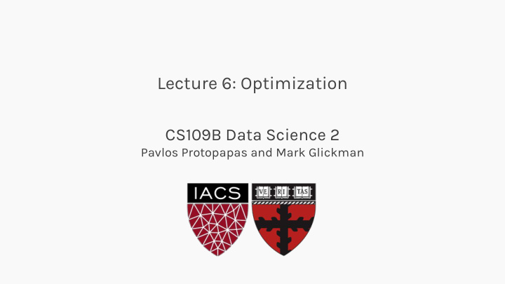 lecture 6 optimization