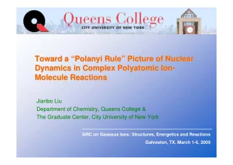 Toward a   Polanyi Rule  Polanyi Rule   Picture of Nuclear  Picture of Nuclear  Toward