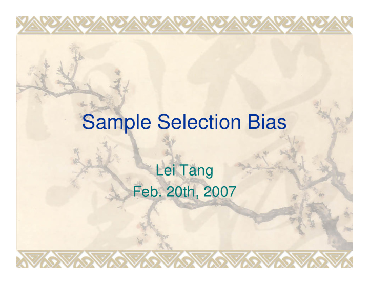 sample selection bias