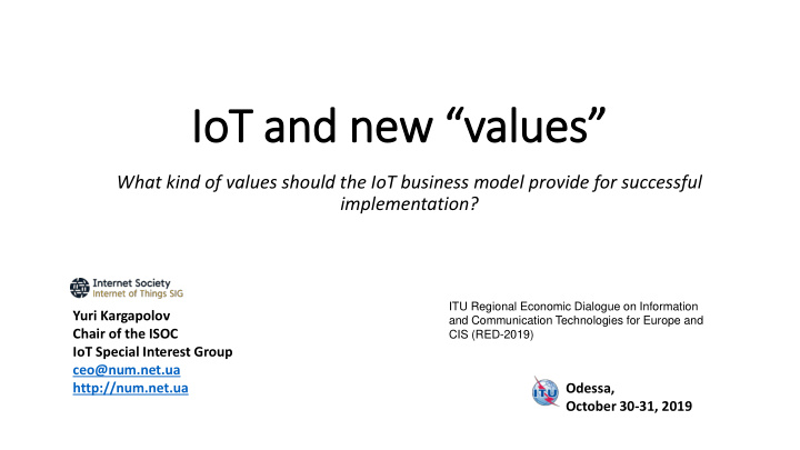 iot and new values