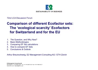 Comparison of different Ecofactor sets:  The ecological scarcity Ecofactors  for Switzerland