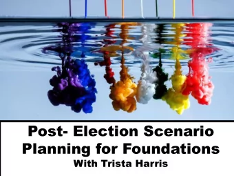 Planning for Foundations  With Trista Harris  Today we will:  1. Determine probable future