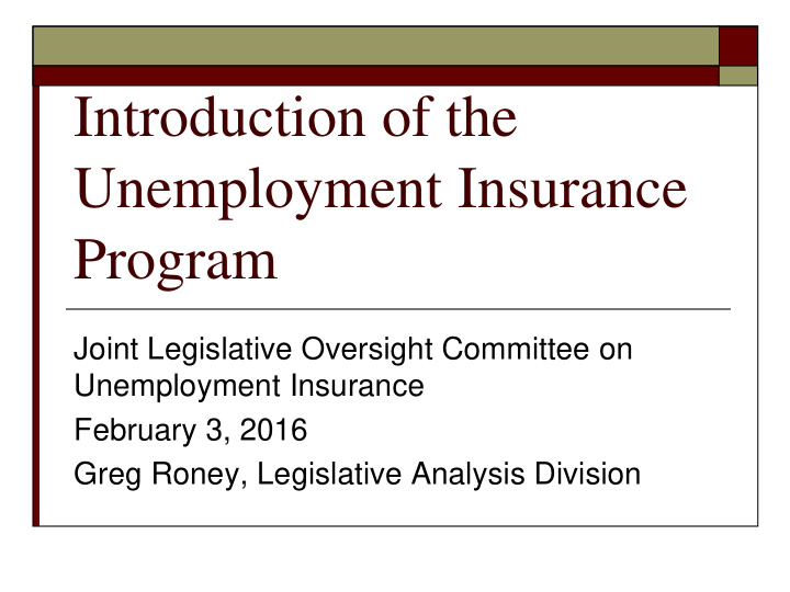 unemployment insurance program