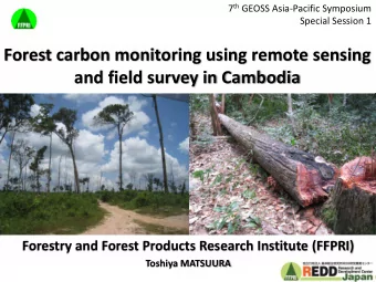 Forest carbon monitoring using remote sensing  and field survey in Cambodia  Forestry and Forest