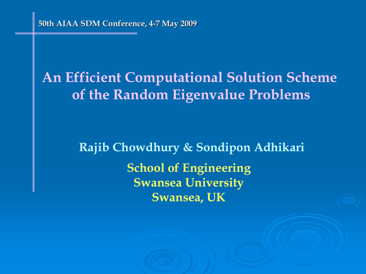 an efficient computational solution scheme of the random