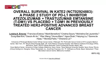 OVERALL SURVIVAL IN KATE2 (NCT02924883):  A PHASE 2 STUDY OF PD-L1 INHIBITOR  ATEZOLIZUMAB +