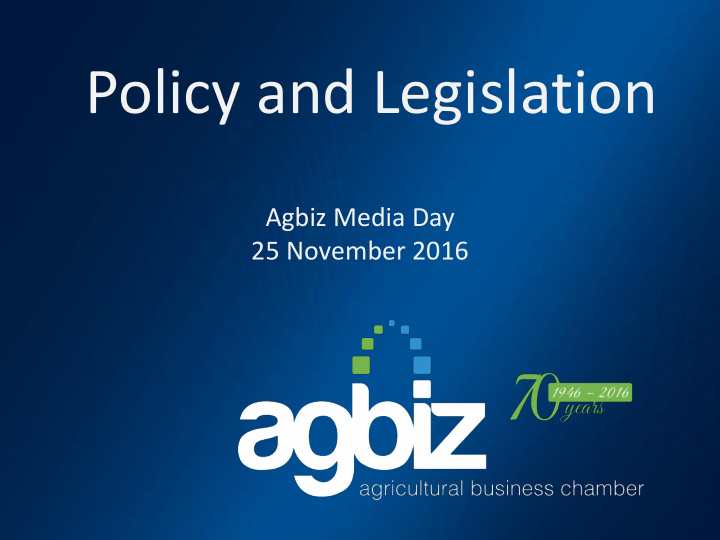 policy and legislation