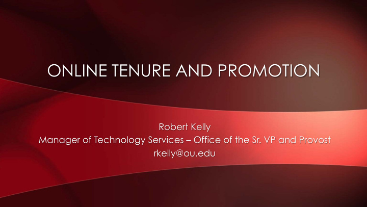 online tenure and promotion
