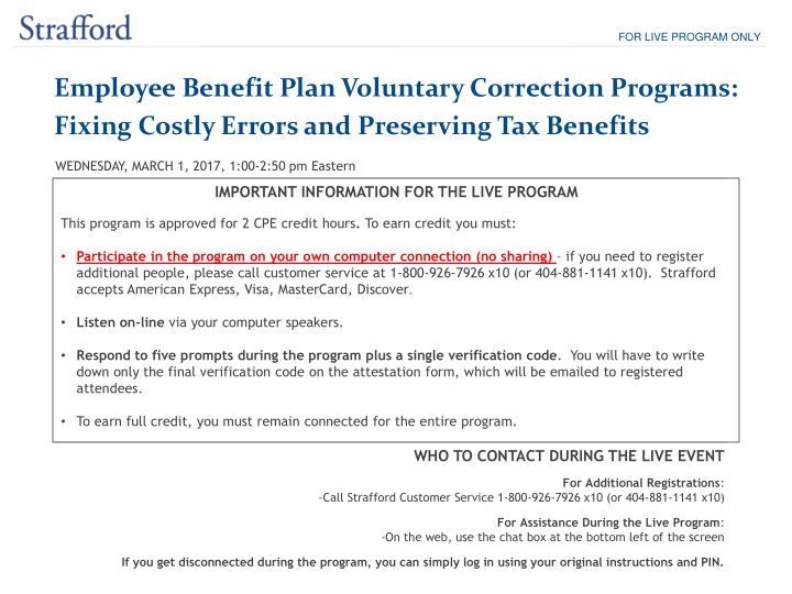 employee benefit plan voluntary correction programs
