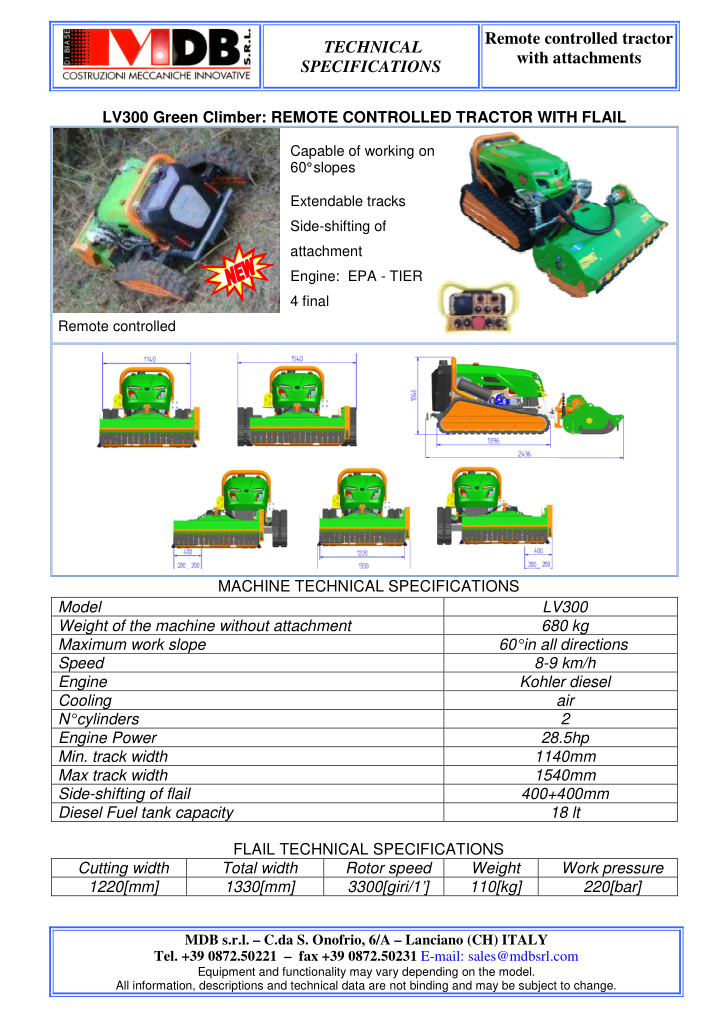 remote controlled tractor technical with attachments