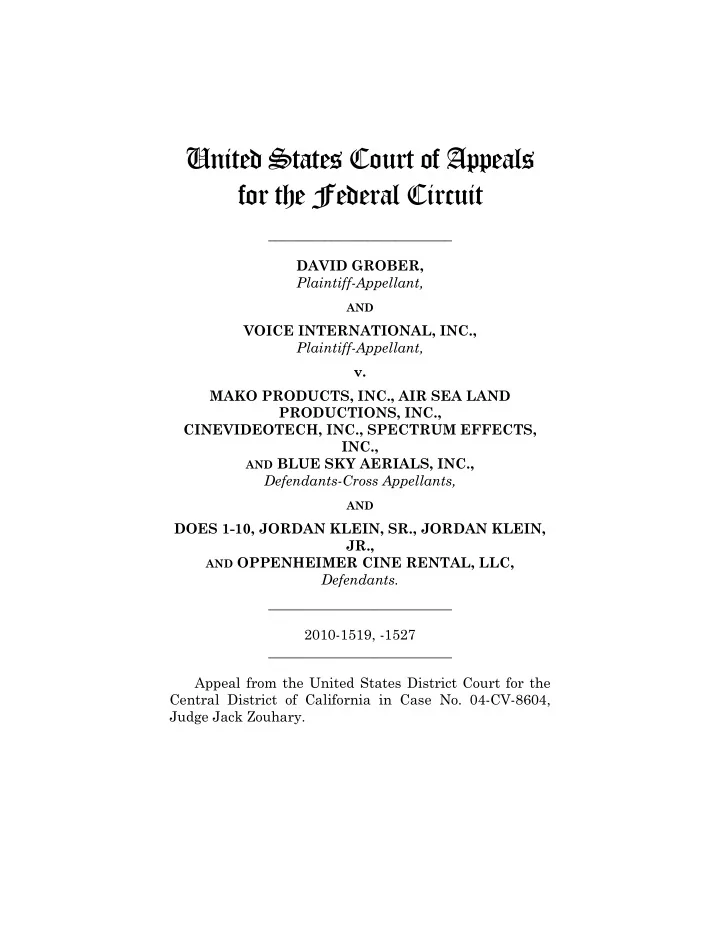united states court of appeals for the federal circuit