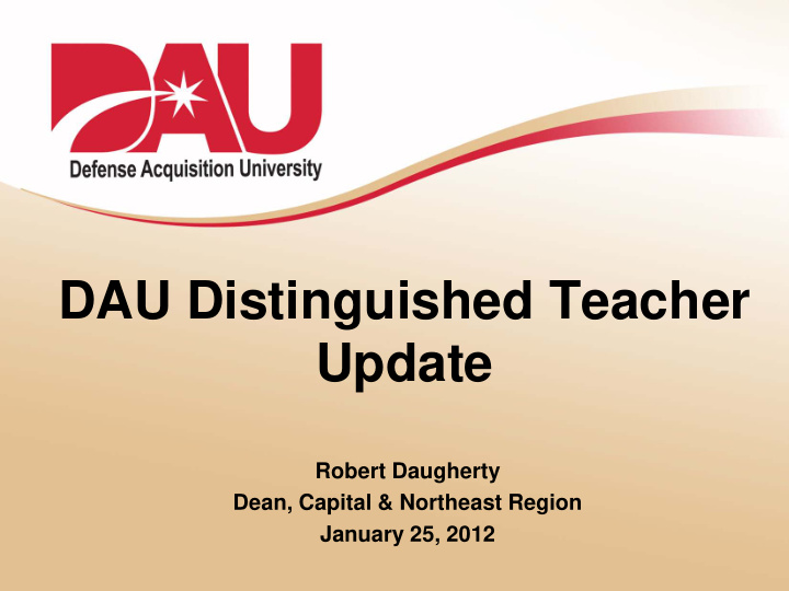 dau distinguished teacher update
